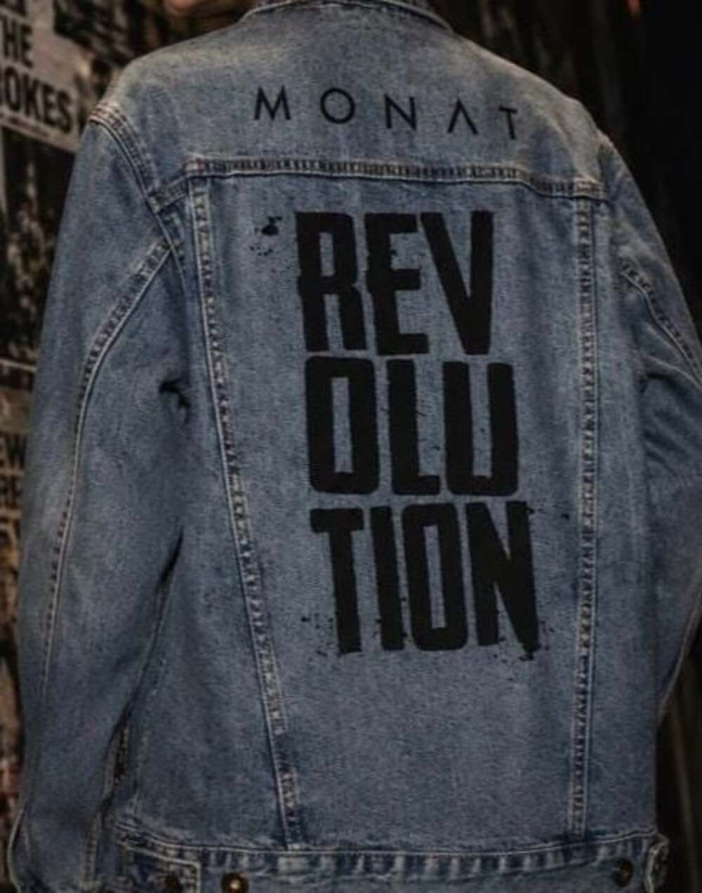 Monat Revolution Graphic Print Denim Jacket 4 Pocket Small